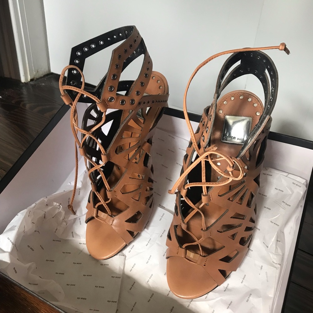 Dolce Vita Helena Brown Leather Sandals